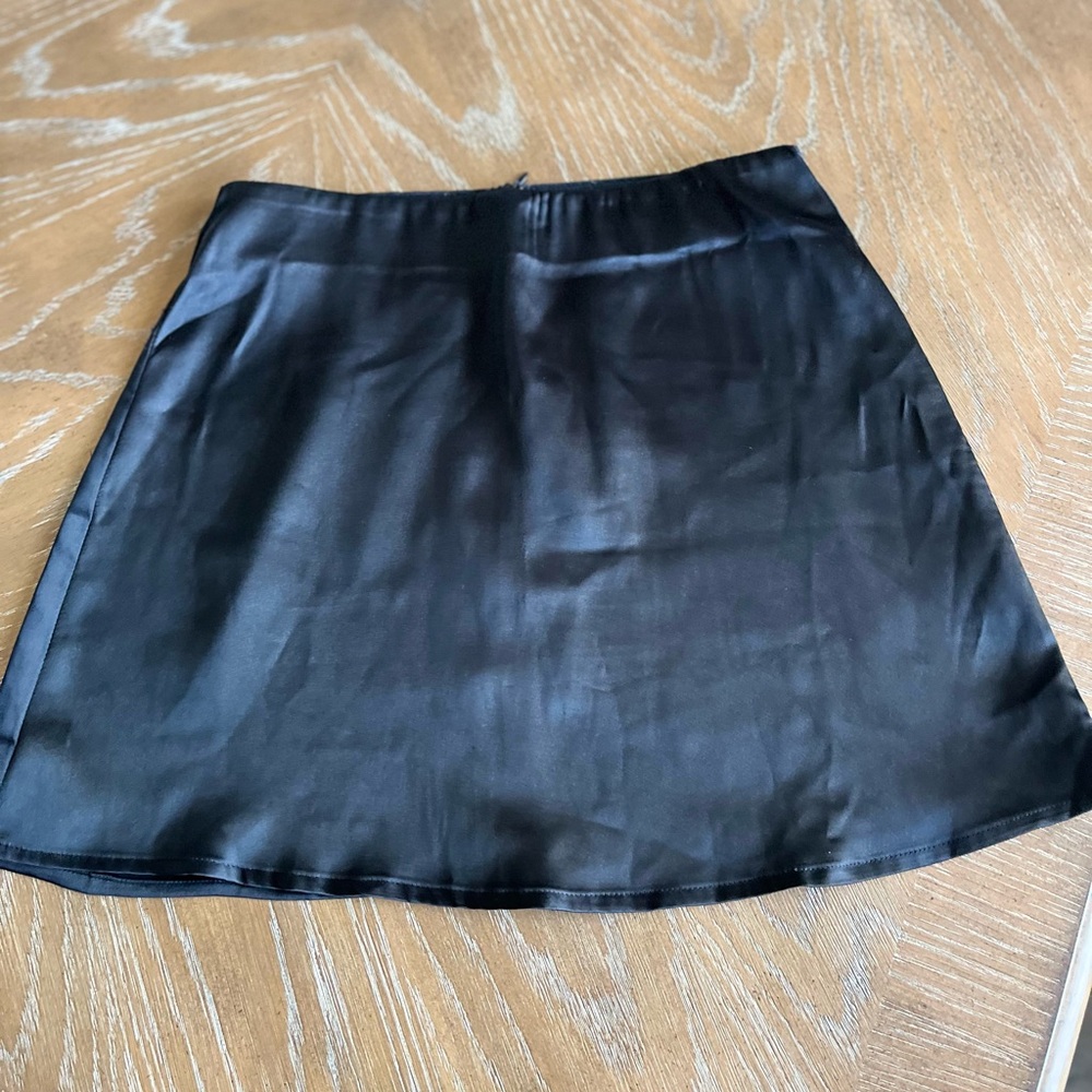 Elegant Black Satin Skirt